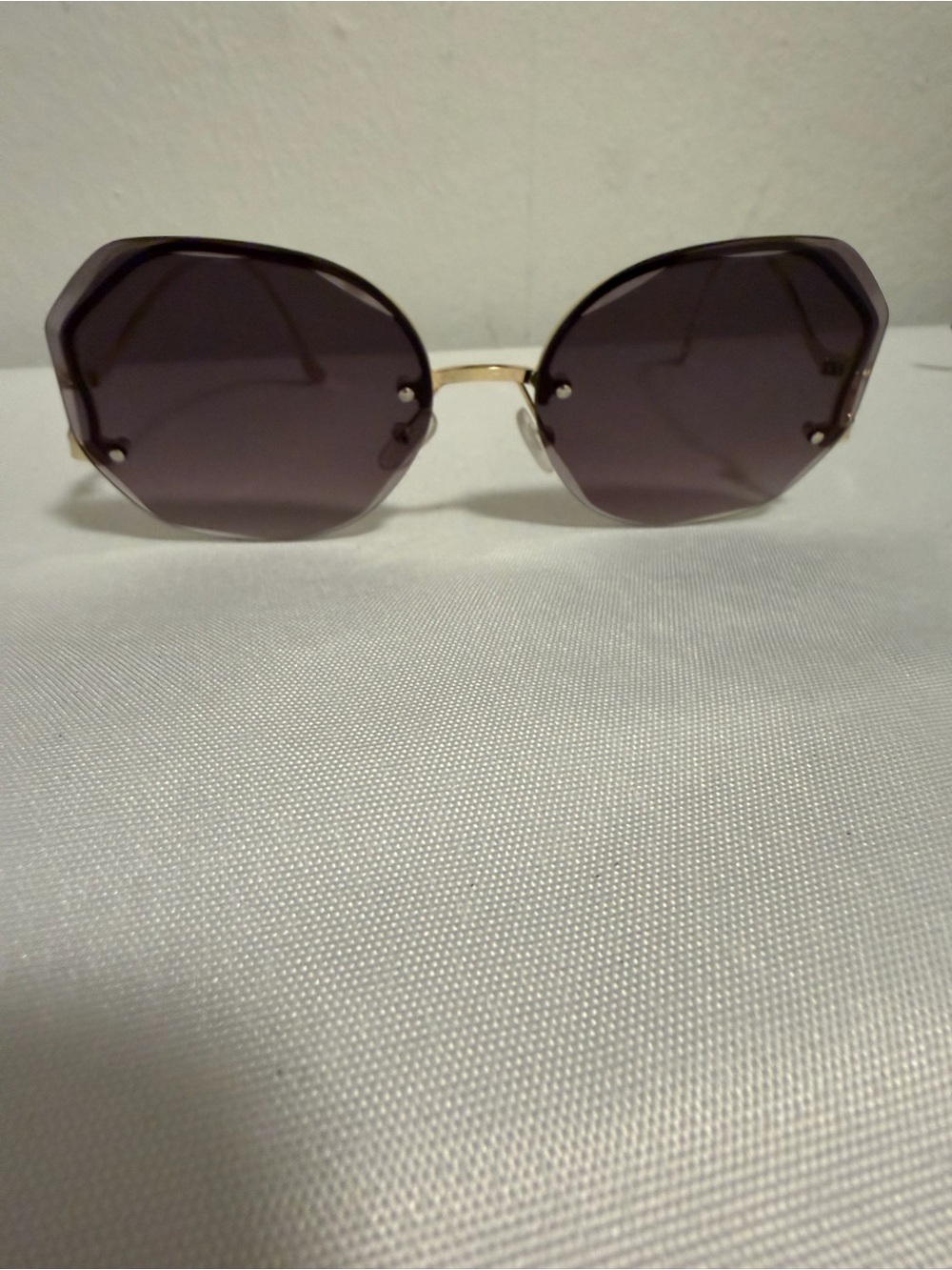 Gold Frame Sunglasses with Purple Gradient Lenses